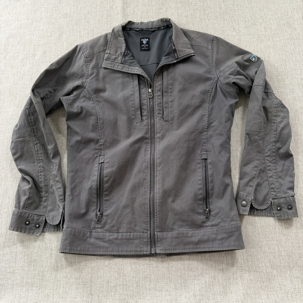 Kuhl Jacket Mens Small Gray Double Kross Canvas Full Zip Gorpcore Hiking outdoor